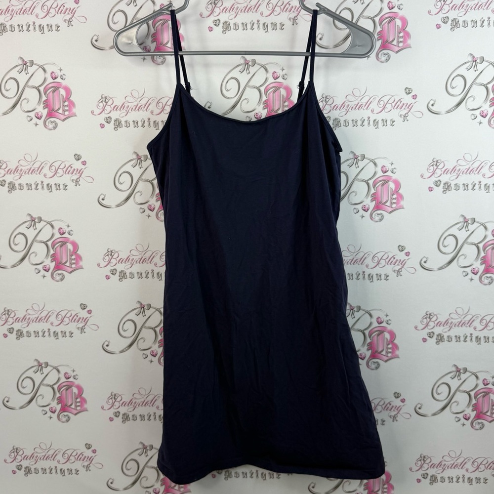 MyStyle cami tank top stretchy camisole dark blue Navy Blue Top